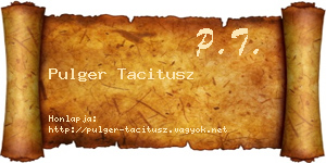 Pulger Tacitusz névjegykártya
